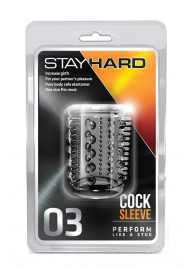 Прозрачная насадка с шипами и шишечками STAY HARD COCK SLEEVE 03 CLEAR - Blush Novelties - в Тольятти купить с доставкой