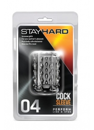 Прозрачная насадка с бороздками STAY HARD COCK SLEEVE 04 CLEAR - Blush Novelties - в Тольятти купить с доставкой