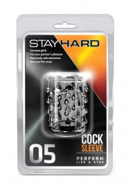 Прозрачная насадка с капельками STAY HARD COCK SLEEVE 05 CLEAR - Blush Novelties - в Тольятти купить с доставкой