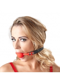 Силиконовый кляп-шар на чёрных ремешках Red Gag silicone - Orion - купить с доставкой в Тольятти