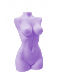 Фиолетовая интерьерная свеча в форме женского торса - 850 гр. - Pecado - купить с доставкой в Тольятти