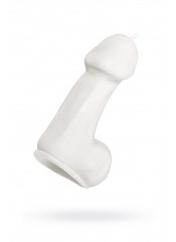 Белая свеча в форме пениса - 47 гр. - Pecado - купить с доставкой в Тольятти