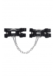 Черные кожаные оковы из двух ремешков - Pecado - купить с доставкой в Тольятти