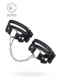 Черные кожаные оковы из двух ремешков - Pecado - купить с доставкой в Тольятти