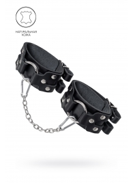 Черные кожаные оковы с двумя ремешками - Pecado - купить с доставкой в Тольятти