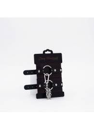 Черно-красные кожаные оковы - Crazy Handmade - купить с доставкой в Тольятти