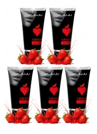 Набор из 5 съедобных лубрикантов JUJU со вкусом клубники - JuJu - купить с доставкой в Тольятти