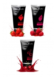 Набор из 3 съедобных лубрикантов JUJU (клубника, малина, вишня) - JuJu - купить с доставкой в Тольятти