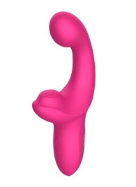 Розовый вибратор с функцией постукивания - 18 см. - Secwell