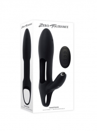 Черная насадка на пенис с вибрацией Nautilus - Zero Tolerance - в Тольятти купить с доставкой