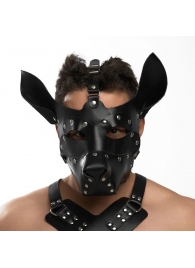 Черная кожаная маска «Собака» - Crazy Handmade - купить с доставкой в Тольятти
