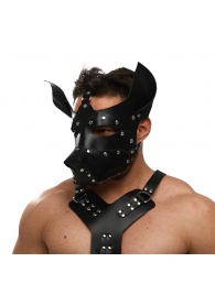 Черная кожаная маска «Собака» - Crazy Handmade - купить с доставкой в Тольятти