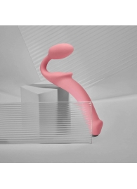 Розовый безремневой страпон Strap-on-me Semi-Realistic Bendable Strap-On size M - Strap-on-me - купить с доставкой в Тольятти