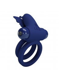 Синее эрекционное кольцо с вибростимуляцией клитора - Baile - в Тольятти купить с доставкой