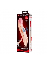 Телесная удлиняющая насадка с рельефом и вибрацией Brad - 21,3 см. - Baile - в Тольятти купить с доставкой