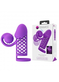 Фиолетовая вибронасадка с клиторальным отростком Harden - Baile - в Тольятти купить с доставкой