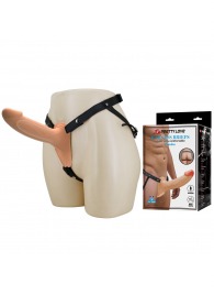 Телесный полый мужской страпон London - 16,8 см. - Baile - купить с доставкой в Тольятти