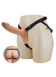 Телесный полый мужской страпон London - 16,8 см. - Baile - купить с доставкой в Тольятти