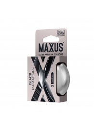 Черные утолщенные презервативы MAXUS Extra Strong с железным кейсом - 3 шт. - Maxus - купить с доставкой в Тольятти