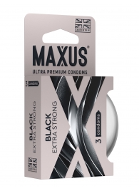Черные утолщенные презервативы MAXUS Extra Strong с железным кейсом - 3 шт. - Maxus - купить с доставкой в Тольятти