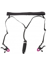 Женские вибростринги с зажимами для половых губ Spreader String with Vibrator - Orion - купить с доставкой в Тольятти