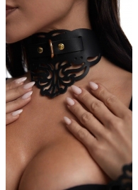 Фигурный чокер с узорами и золотистой фурнитурой - Crazy Handmade - купить с доставкой в Тольятти