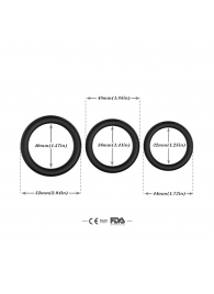 Набор из 3 черных эрекционных колец Stay Hard - Boys of Toys - в Тольятти купить с доставкой