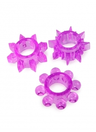 Набор из 3 лиловых эрекционных колец различной формы - Erowoman-Eroman - в Тольятти купить с доставкой