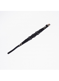 Черный ажурный чокер с золотистой фурнитурой - Crazy Handmade - купить с доставкой в Тольятти