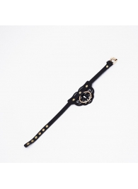 Черный чокер с клепками и золотистой фурнитурой - Crazy Handmade - купить с доставкой в Тольятти