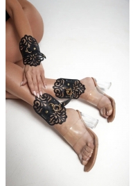 Черный фигурные оковы с золотистой фурнитурой - Crazy Handmade - купить с доставкой в Тольятти