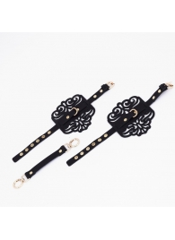 Черный фигурные оковы с золотистой фурнитурой - Crazy Handmade - купить с доставкой в Тольятти