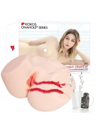 Мастурбатор-полуторс с двойным слоем материала и вибрацией Jenny Onahole Real Vagina - KOKOS - в Тольятти купить с доставкой