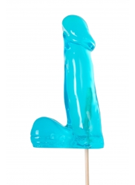 Голубой леденец в форме члена со вкусом блю кюрасао - 173 гр. - Sosuчki - купить с доставкой в Тольятти