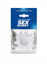 Прозрачное эрекционное кольцо со стимулирующими шариками - Sex Expert - в Тольятти купить с доставкой