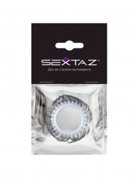 Эластичное эрекционное колечко с черными «ресничками» - Sextaz - в Тольятти купить с доставкой