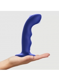Синяя насадка-стимулятор Strap-On-Me Tapping Dildo Wave - Strap-on-me - купить с доставкой в Тольятти