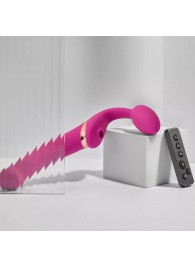 Ярко-розовый безремневой страпон Multi Orgasm Bendable Strap-On size XL с клиторальной стимуляцией - Strap-on-me - купить с доставкой в Тольятти