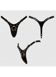 Черный пояс для фиксации насадок Strap-On-Me Leatherette Harness Fabulous - Strap-on-me - купить с доставкой в Тольятти