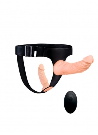 Женский страпон с 2 насадками, вибрацией и пультом ДУ - Erowoman-Eroman - купить с доставкой в Тольятти