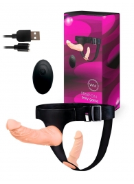 Женский страпон с 2 насадками, вибрацией и пультом ДУ - Erowoman-Eroman - купить с доставкой в Тольятти