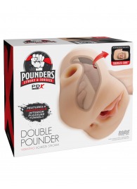 Телесный мастурбатор с вибрацией Double Pounder Vibrating Squeeze Stroker - Pipedream - в Тольятти купить с доставкой