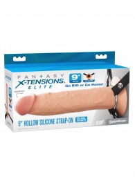 Телесный пустотелый фаллопротез 9’’ Hollow Silicone Strap-On - 24,1 см. - Pipedream - купить с доставкой в Тольятти