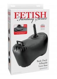 Черное надувное кресло с платформой для фиксации дилдо Body Dock Inflatable Love Seat - Pipedream - купить с доставкой в Тольятти