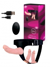 Женский страпон с 3 насадками и вибрацией - Erowoman-Eroman - купить с доставкой в Тольятти