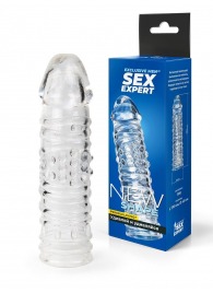 Прозрачная закрытая насадка на пенис - 17 см. - Sex Expert - в Тольятти купить с доставкой
