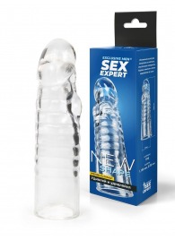 Прозрачная закрытая насадка на член - 15 см. - Sex Expert - в Тольятти купить с доставкой