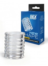 Прозрачная сквозная насадка на пенис с ребрышками - Sex Expert - в Тольятти купить с доставкой