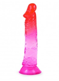 Яркий розово-красный фаллоимитатор с присоской - Erowoman-Eroman