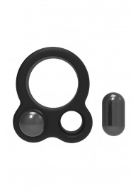 Черное эрекционное кольцо с утяжелителями Cockring Dual Weight - Dream Toys - в Тольятти купить с доставкой